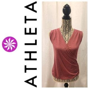 ATHLETA Wrap Tank Tawny Rose Sleeveless Top Size XXSmall